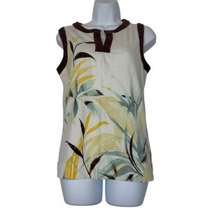 Jones New York Sport Brown Cotton Stretch sleeveless Top Size M Casual Basic